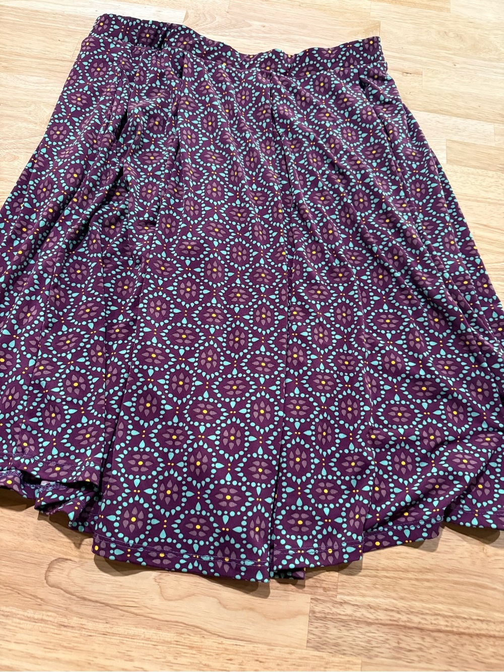 LuLaRoe Purple Teal Medallion A-Line Skirt